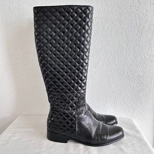 Vaneli Women's Black Quilted Knee High Boots  size 4M